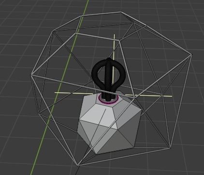 disk lamp2 Low-poly 3D model_2