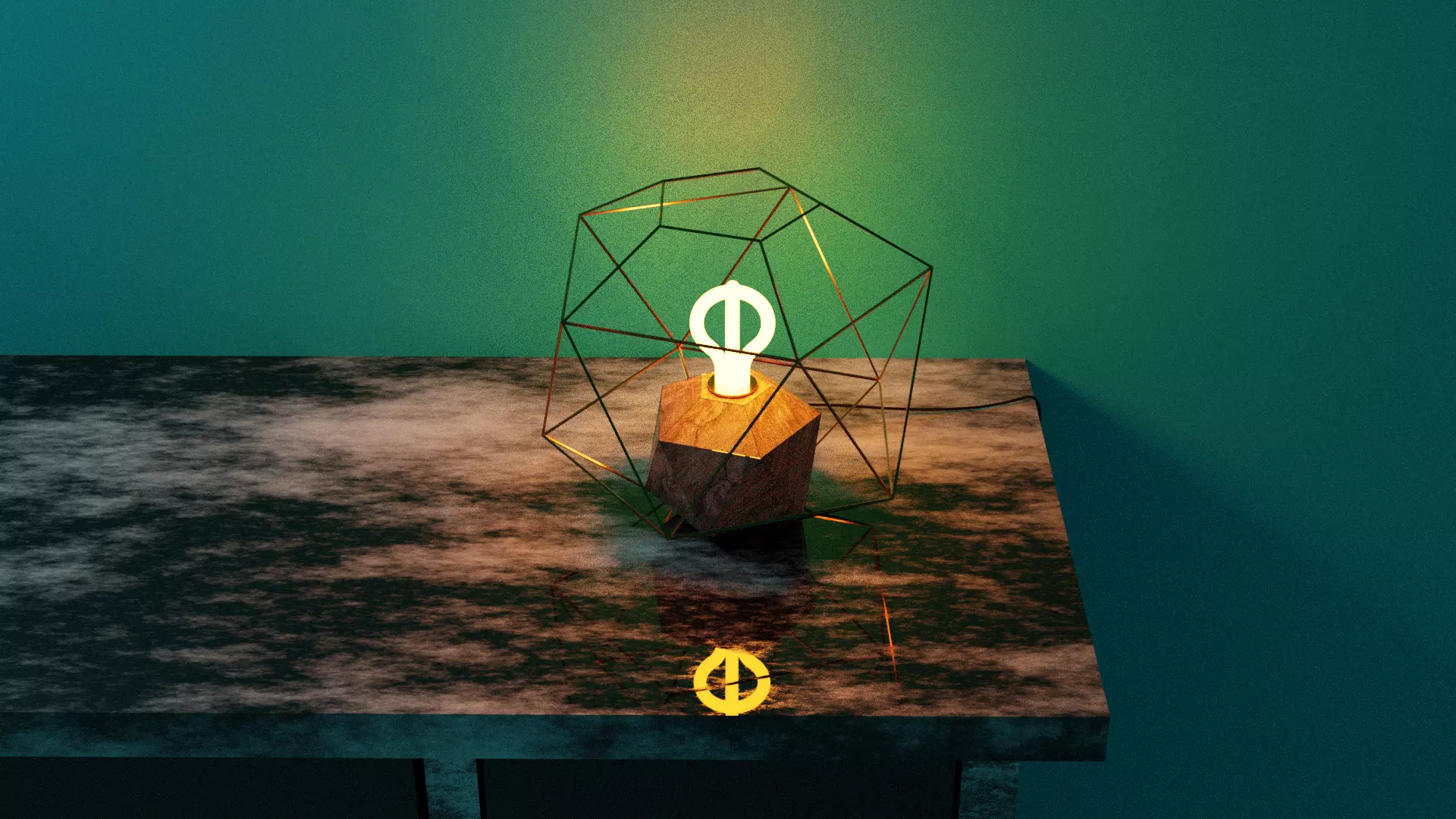 disk lamp2 Low-poly 3D model_0