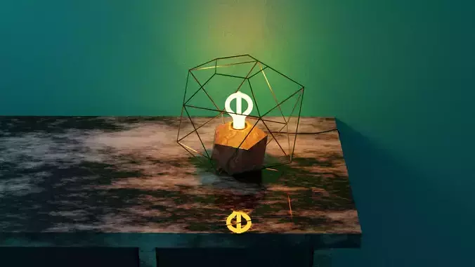 disk lamp2 Low-poly 3D model