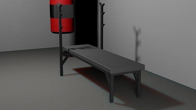 Weightlifting bench Low-poly 3D model