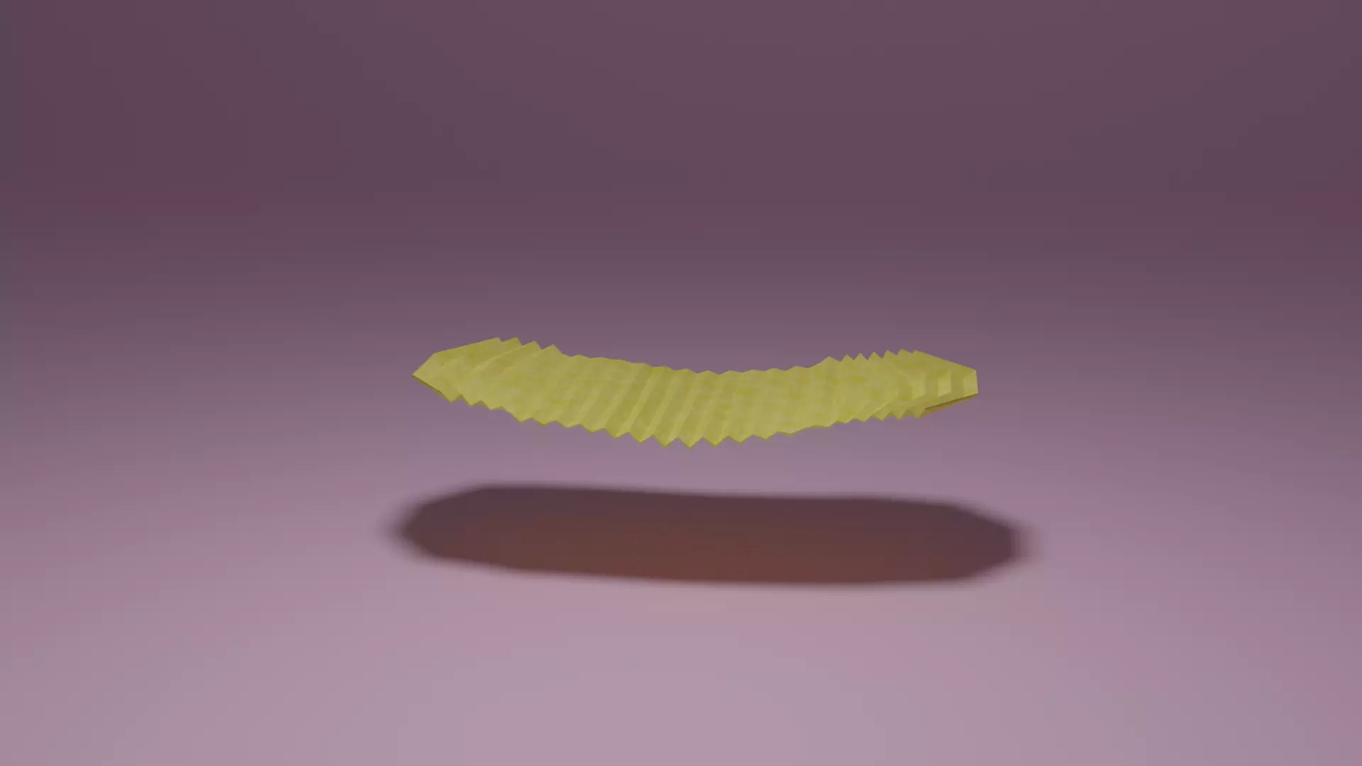 Potato chip Low-poly 3D model_0