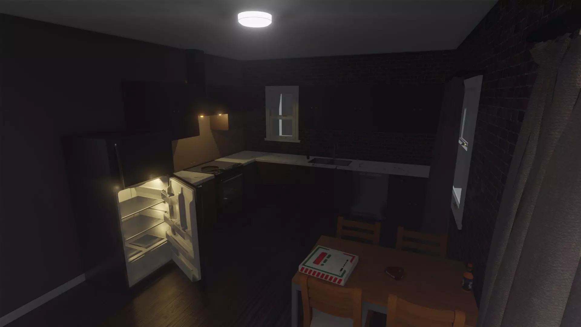 Simple Apartment Kitchen Free low-poly 3D model