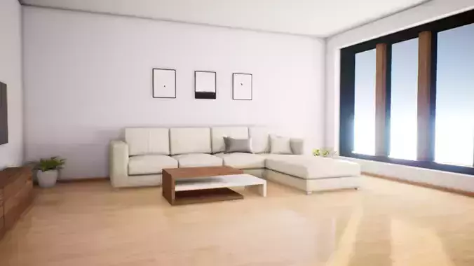 Photo-Realistic Archviz Interior Real time walk-through Low-poly 3D model