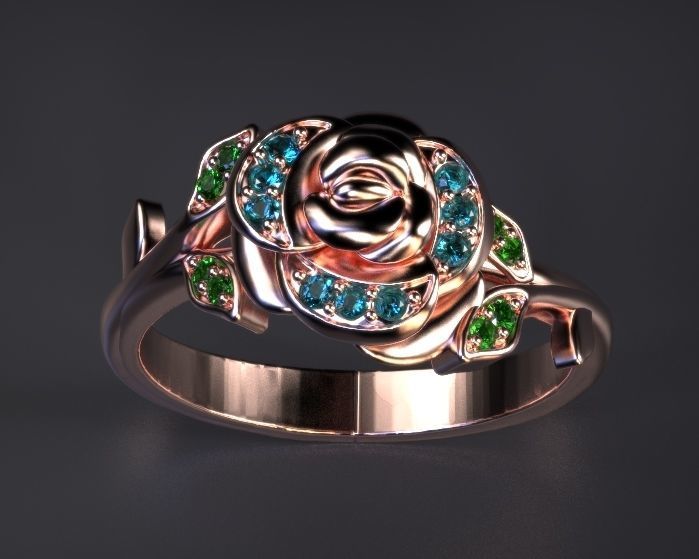 flower ring Silver Gold  Print Silver Gold  Print 3D print model_6