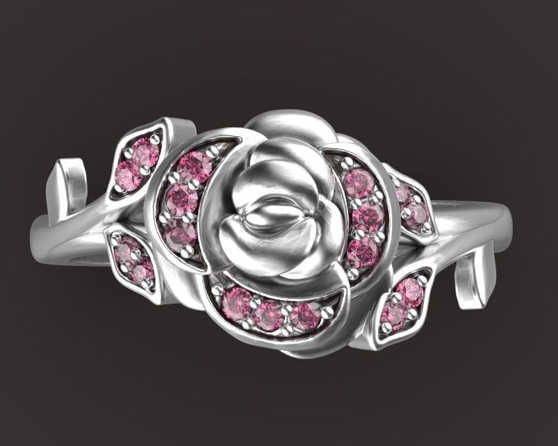 flower ring Silver Gold  Print Silver Gold  Print 3D print model_1