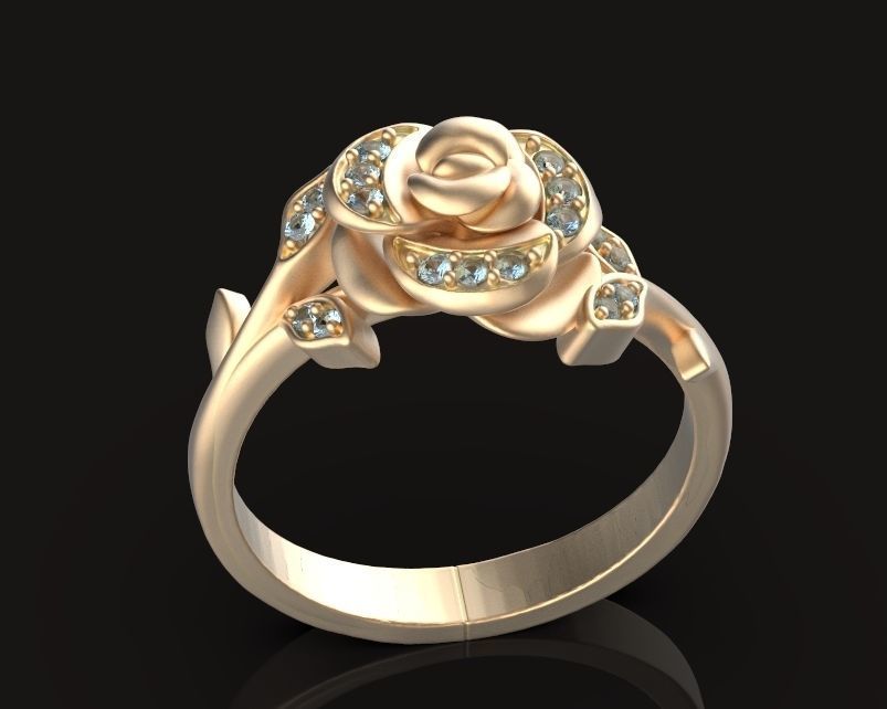 flower ring Silver Gold  Print Silver Gold  Print 3D print model_4