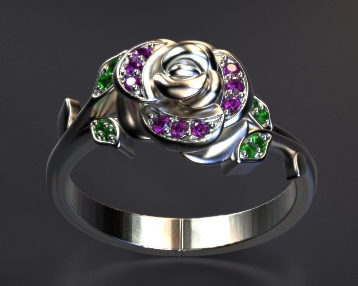 flower ring Silver Gold  Print Silver Gold  Print 3D print model_7