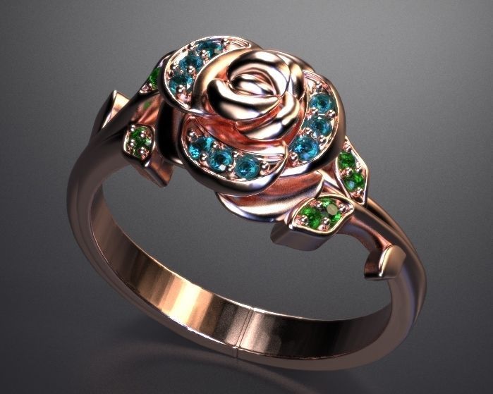 flower ring Silver Gold  Print Silver Gold  Print 3D print model_8