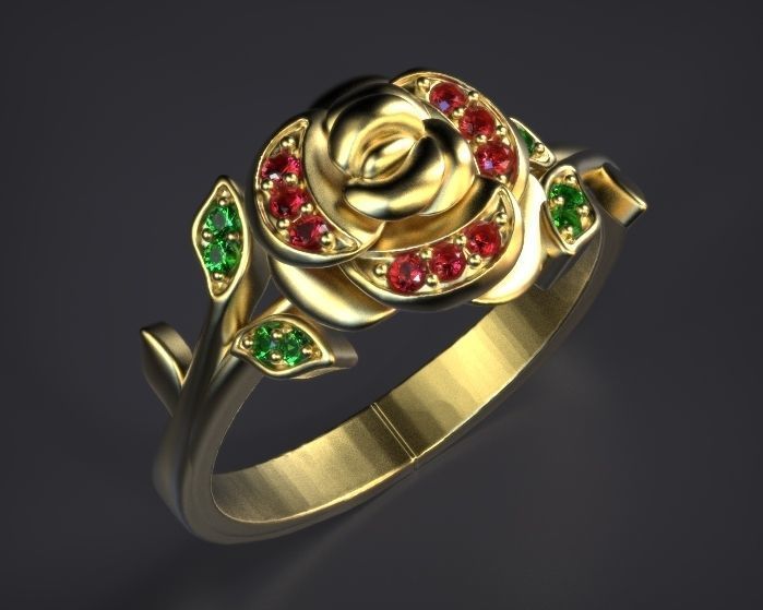flower ring Silver Gold  Print Silver Gold  Print 3D print model_5