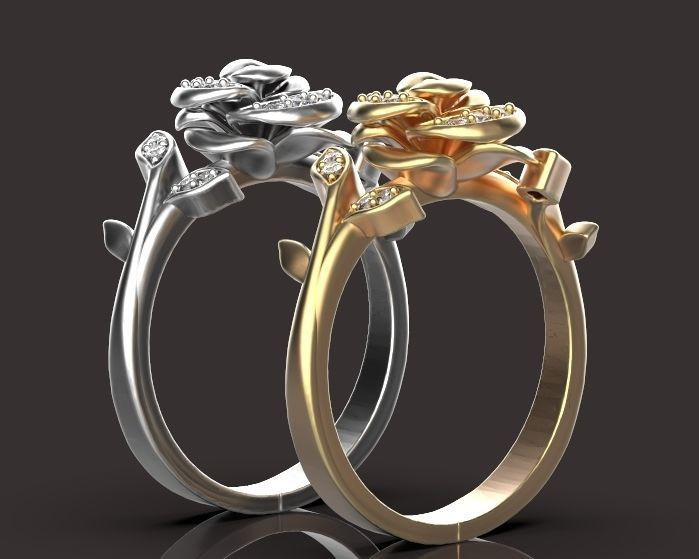 flower ring Silver Gold  Print Silver Gold  Print 3D print model_2