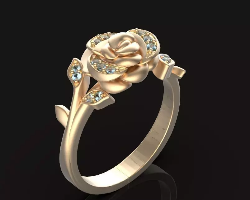 flower ring Silver Gold  Print Silver Gold  Print 3D print model_0