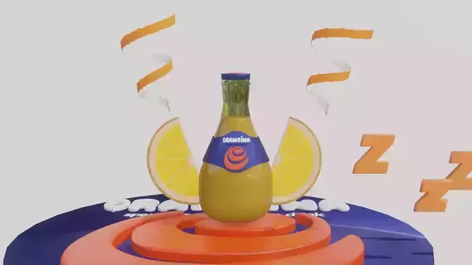 Orangina Bottle and Logo 3D print model