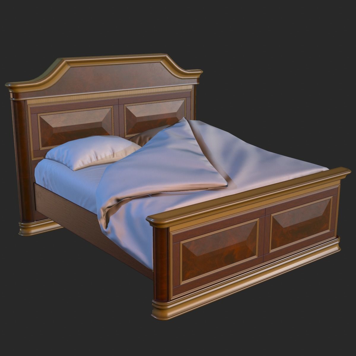 Vintage Furniture Bedroom Pack PBR Game Ready Low-poly 3D model_4