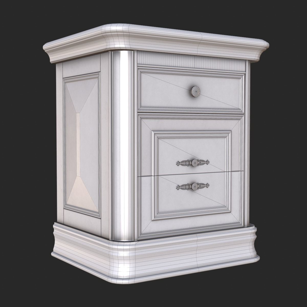 Vintage Furniture Bedroom Pack PBR Game Ready Low-poly 3D model_29