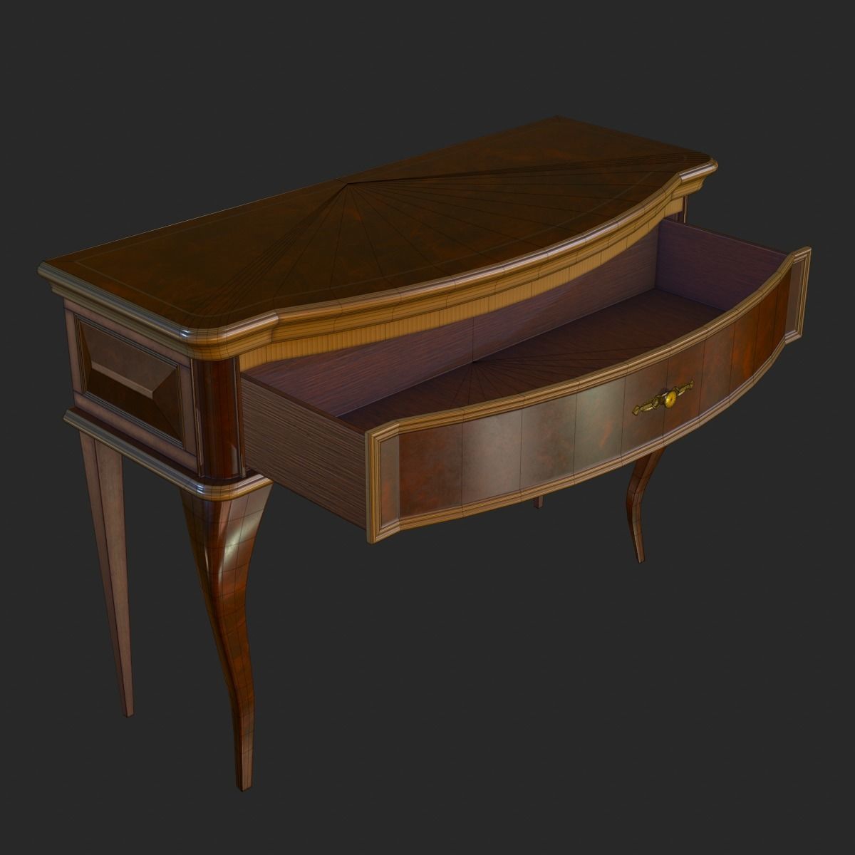 Vintage Furniture Bedroom Pack PBR Game Ready Low-poly 3D model_39