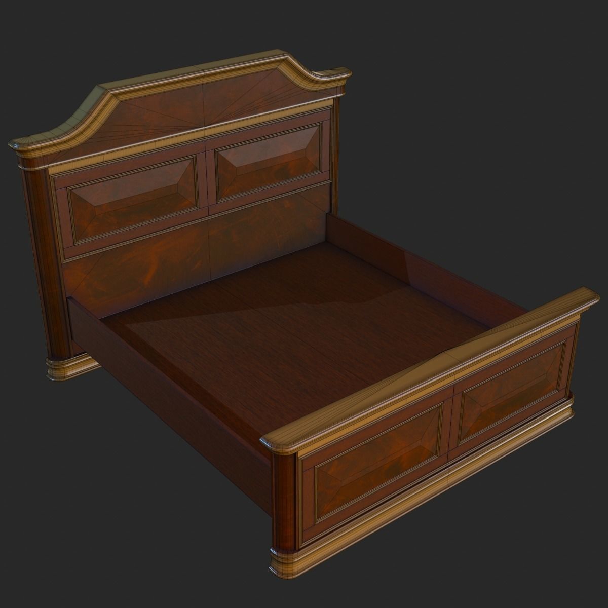 Vintage Furniture Bedroom Pack PBR Game Ready Low-poly 3D model_9
