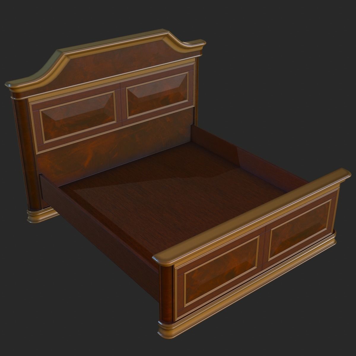 Vintage Furniture Bedroom Pack PBR Game Ready Low-poly 3D model_7