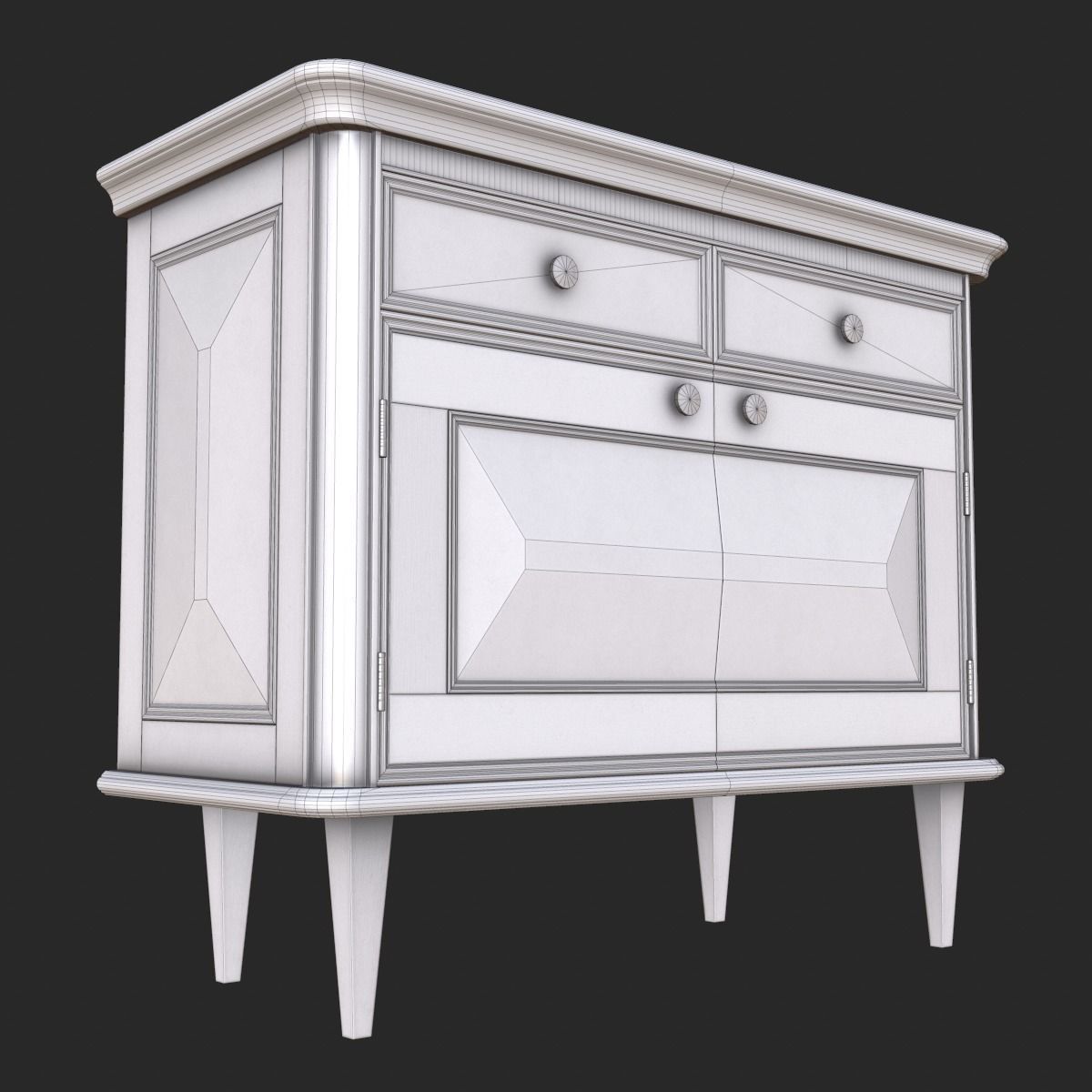 Vintage Furniture Bedroom Pack PBR Game Ready Low-poly 3D model_23