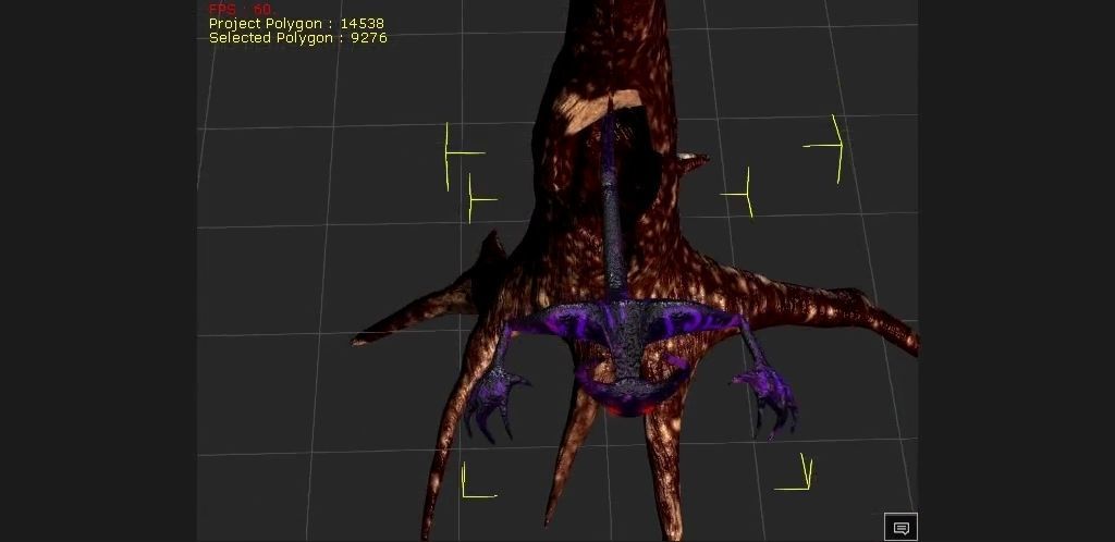 2 Horned Tree mimic Low-poly 3D model_21