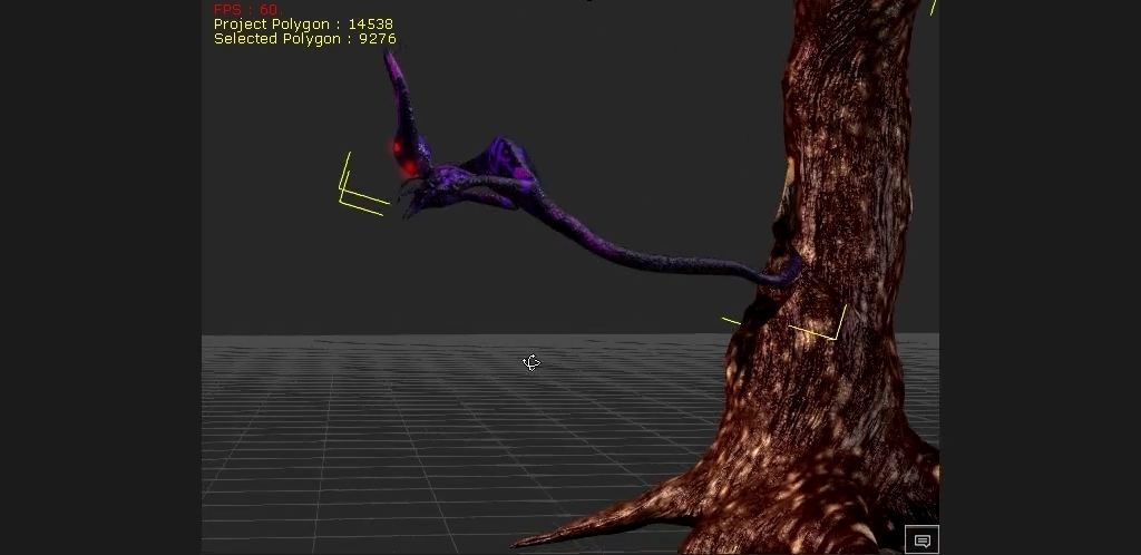 2 Horned Tree mimic Low-poly 3D model_9