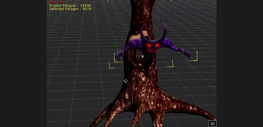 2 Horned Tree mimic Low-poly 3D model_19