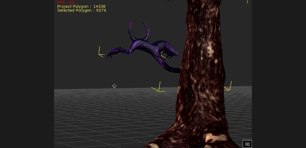 2 Horned Tree mimic Low-poly 3D model_12