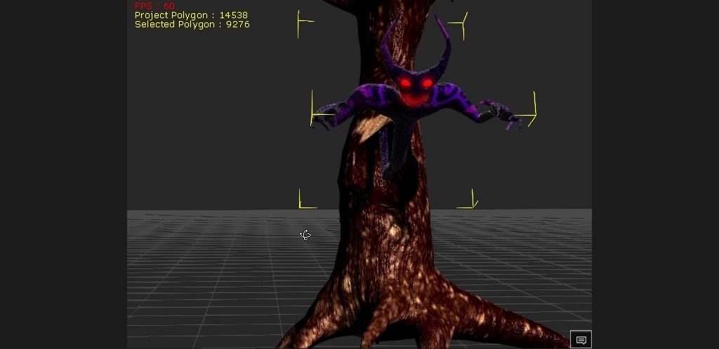 2 Horned Tree mimic Low-poly 3D model_5