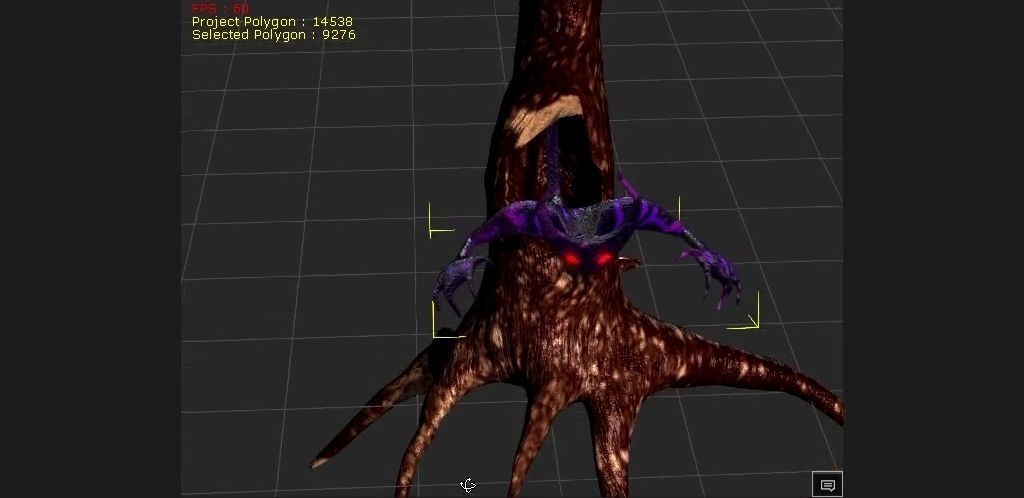 2 Horned Tree mimic Low-poly 3D model_20