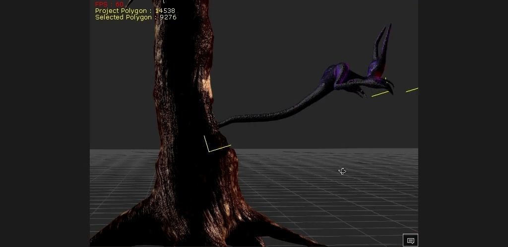 2 Horned Tree mimic Low-poly 3D model_15