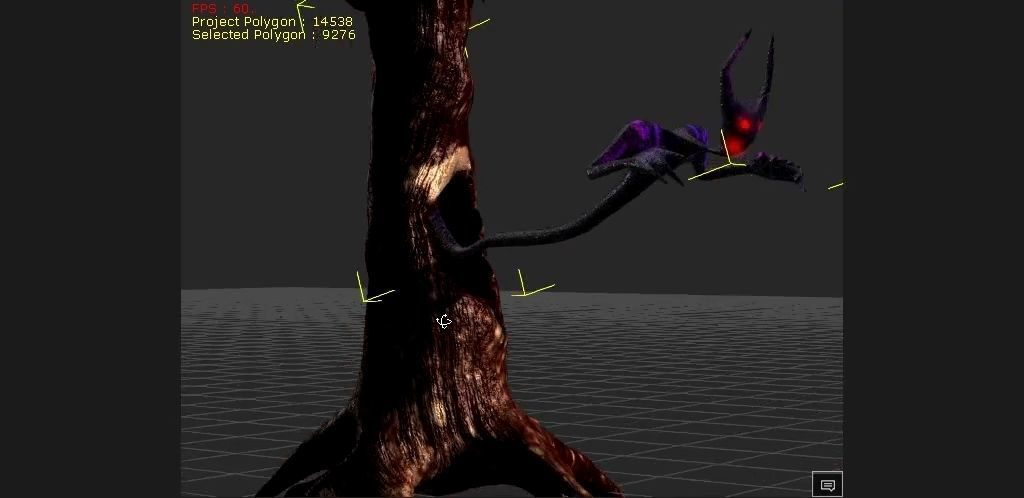 2 Horned Tree mimic Low-poly 3D model_16