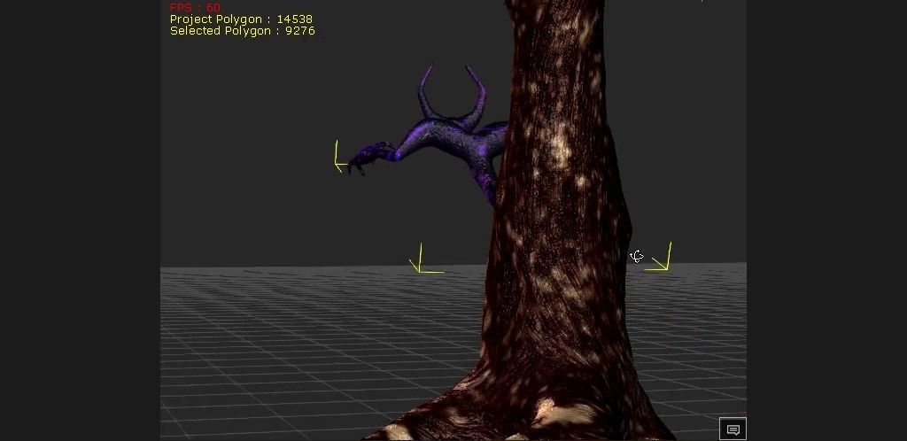 2 Horned Tree mimic Low-poly 3D model_13
