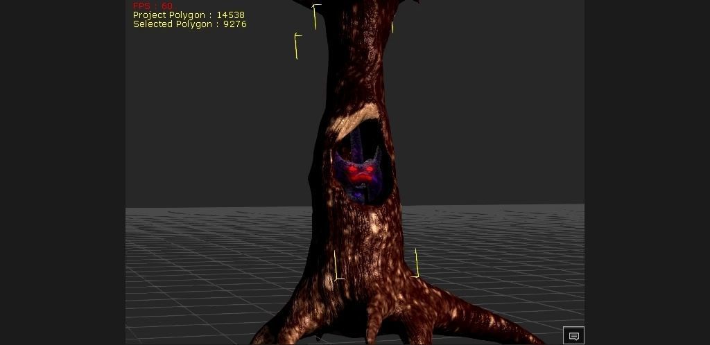 2 Horned Tree mimic Low-poly 3D model_4