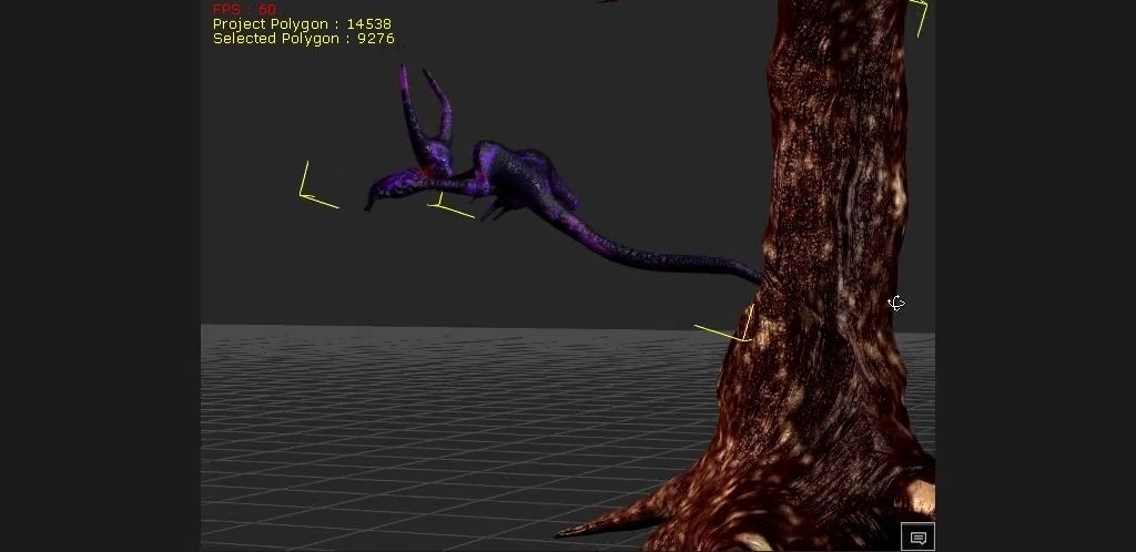 2 Horned Tree mimic Low-poly 3D model_11