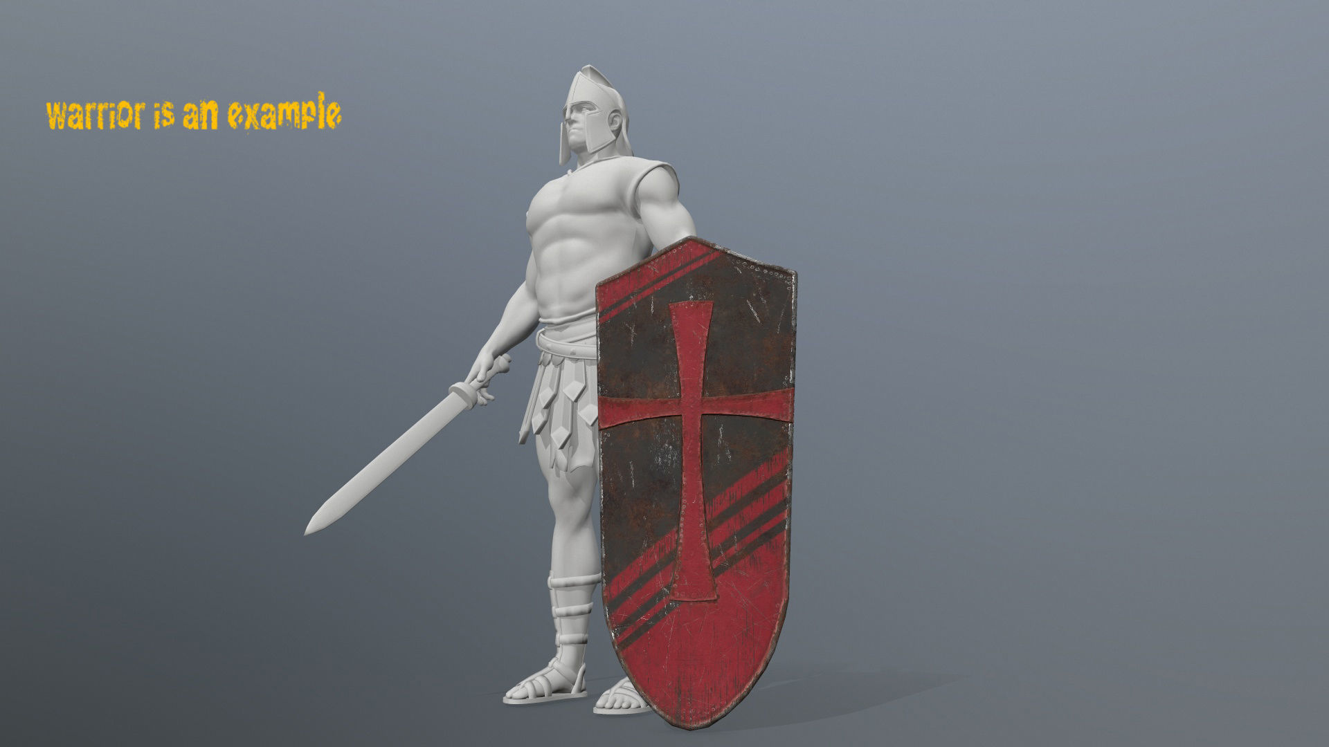 shield set greek warrior Low-poly 3D model_14