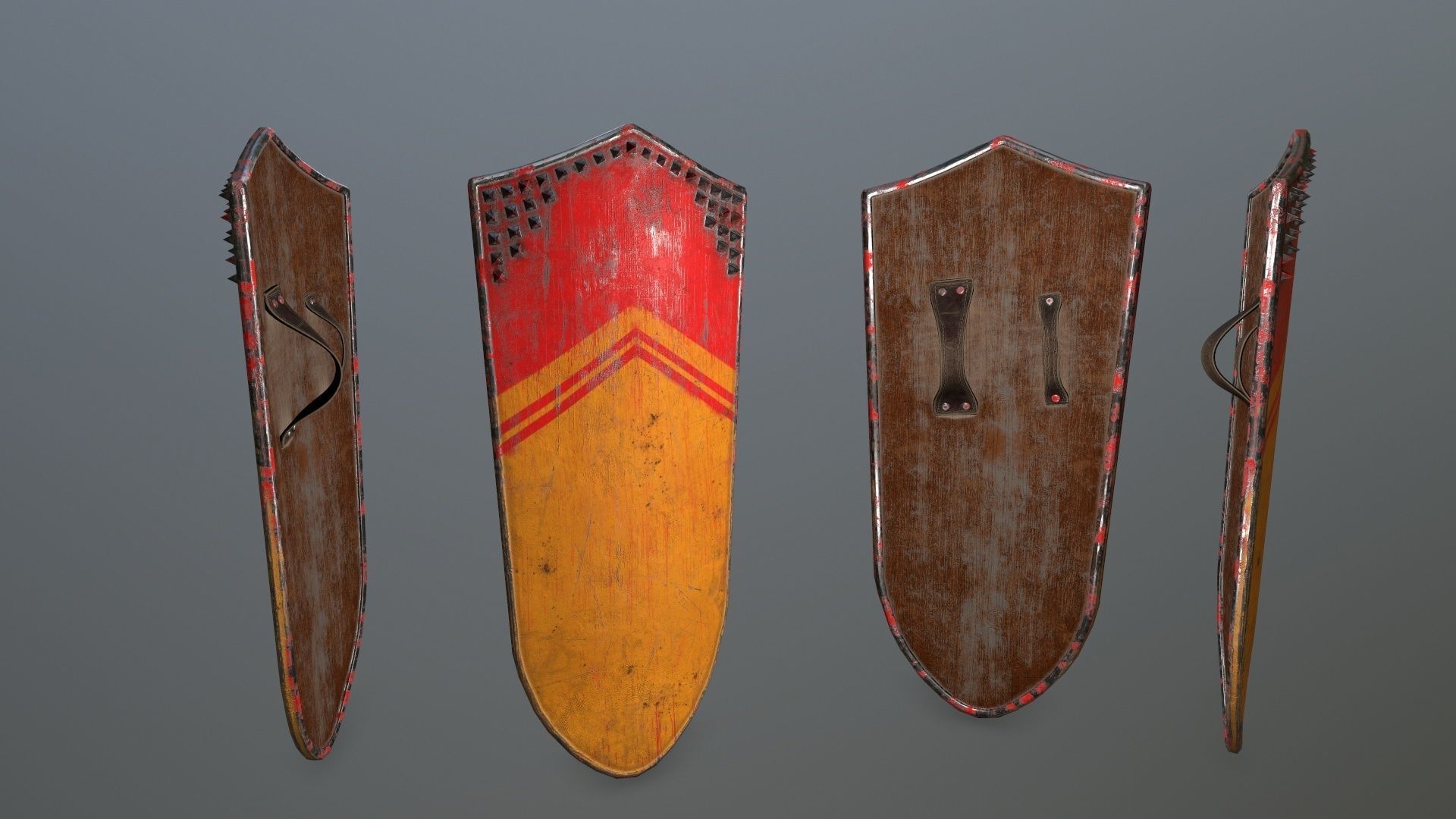 shield set greek warrior Low-poly 3D model_5