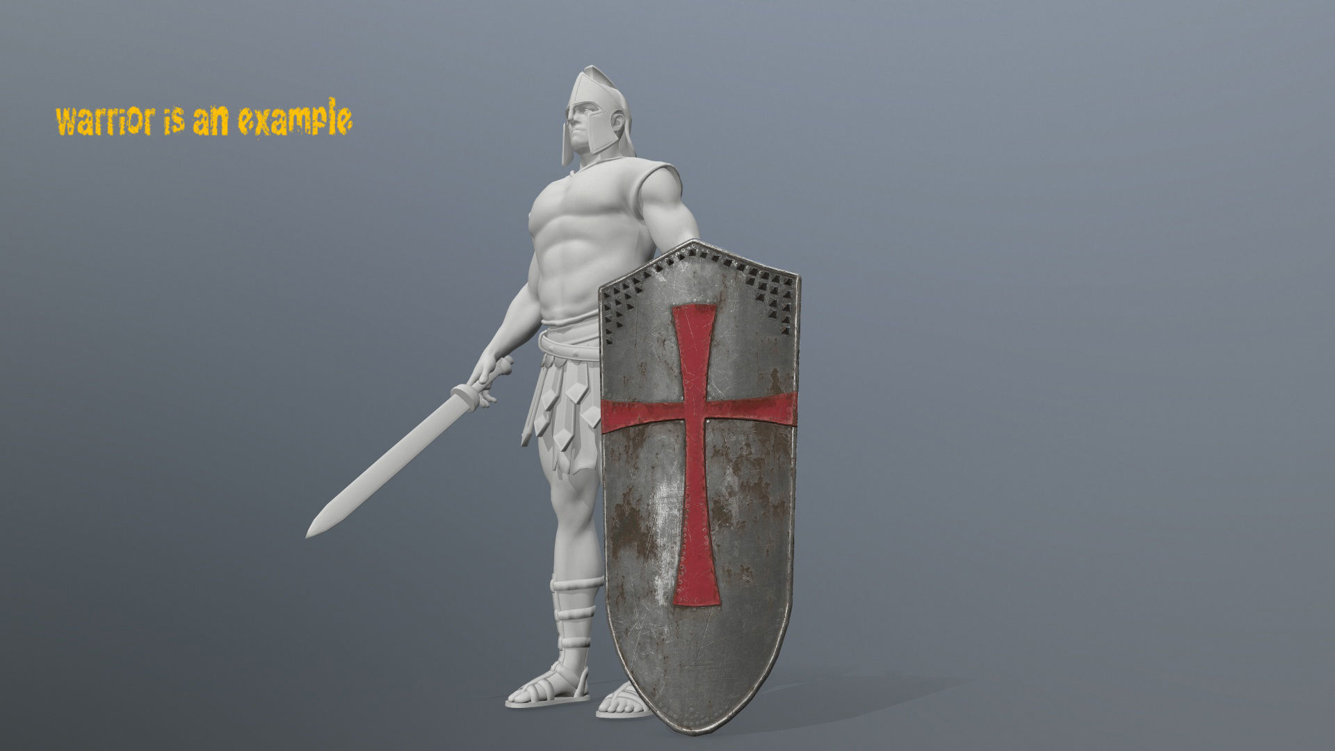 shield set greek warrior Low-poly 3D model_13
