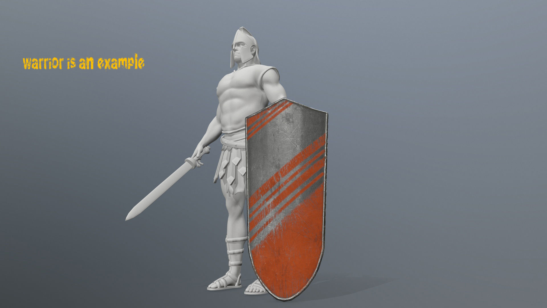 shield set greek warrior Low-poly 3D model_11