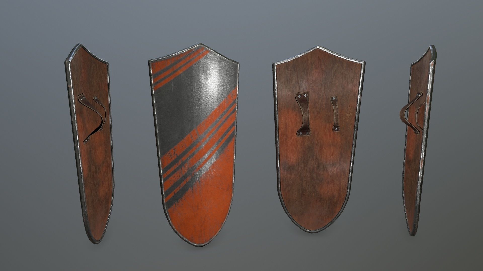 shield set greek warrior Low-poly 3D model_6