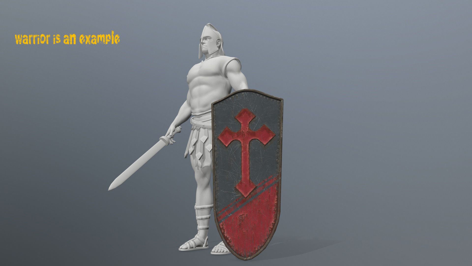 shield set greek warrior Low-poly 3D model_16