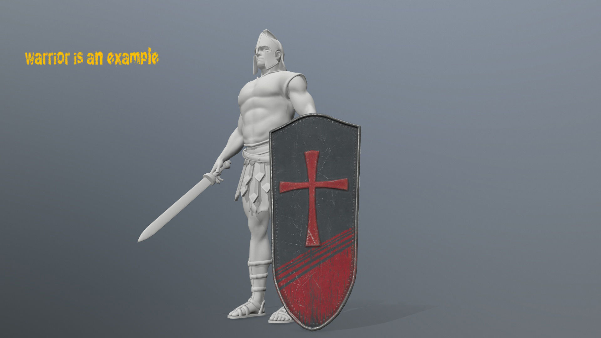 shield set greek warrior Low-poly 3D model_15