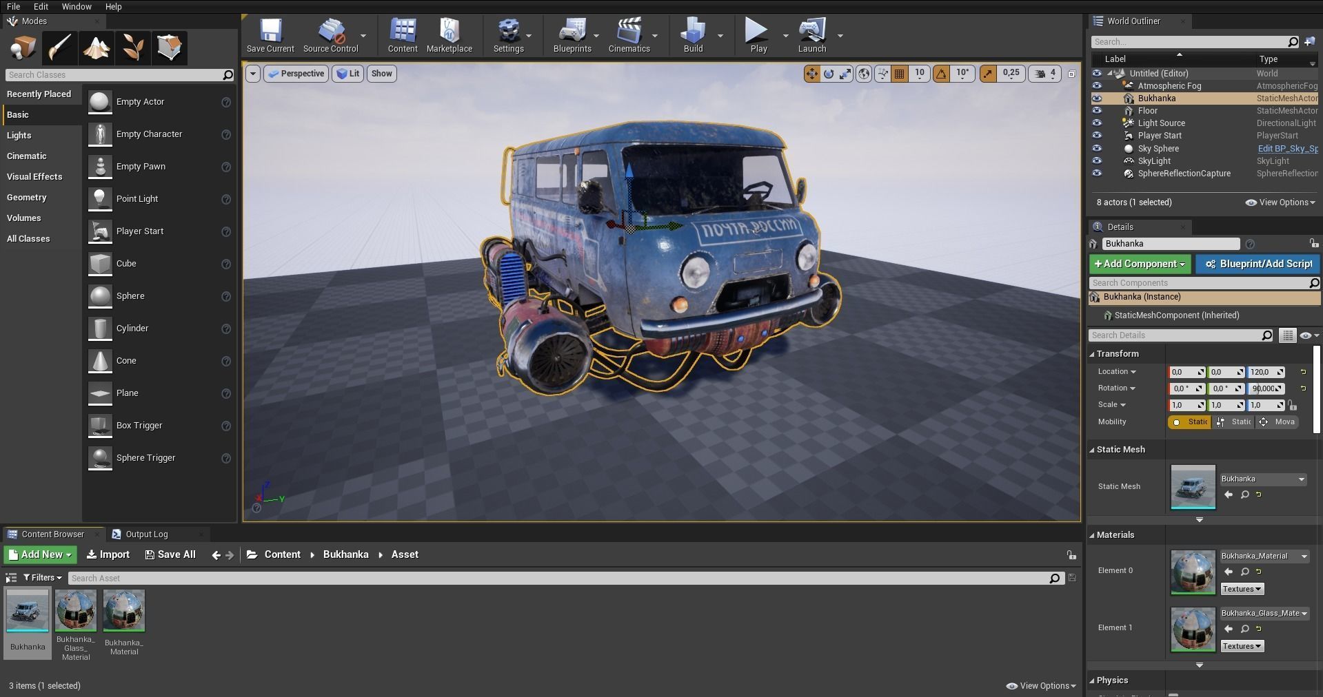 Soviet flying car Low-poly 3D model_5