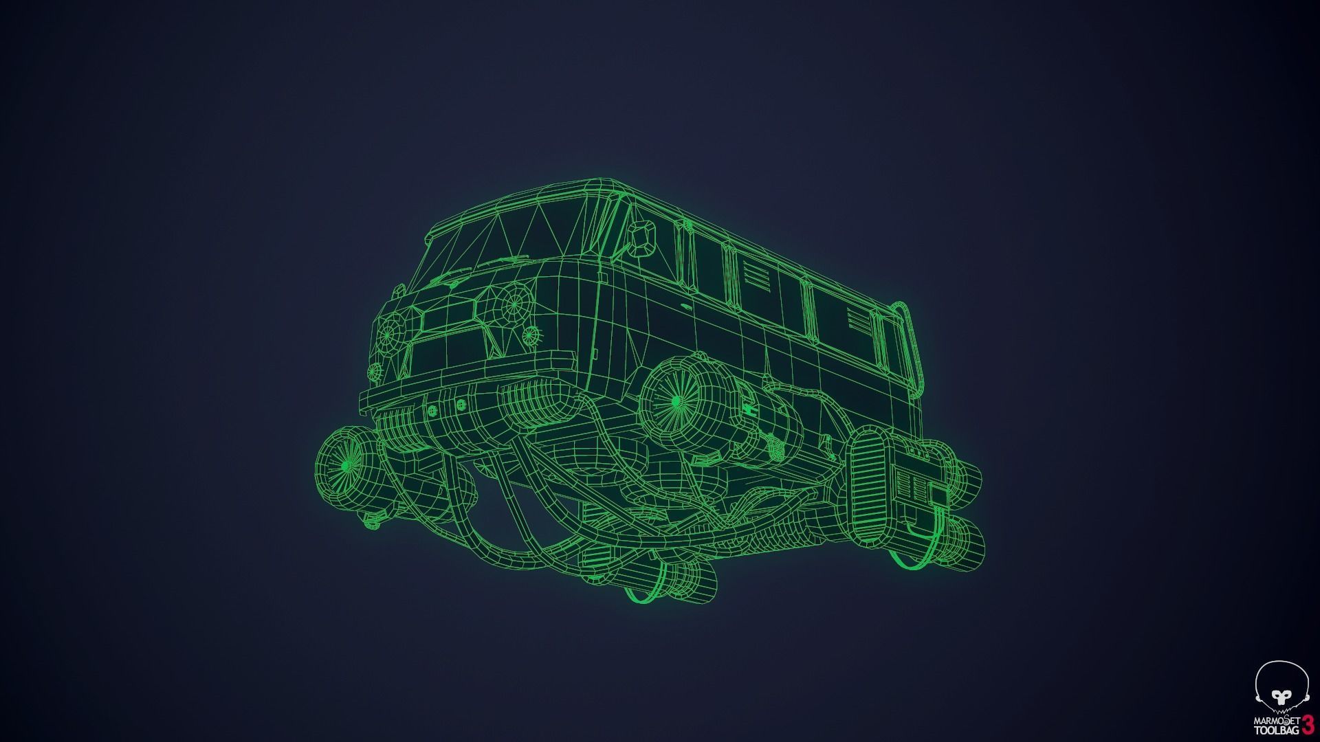 Soviet flying car Low-poly 3D model_15