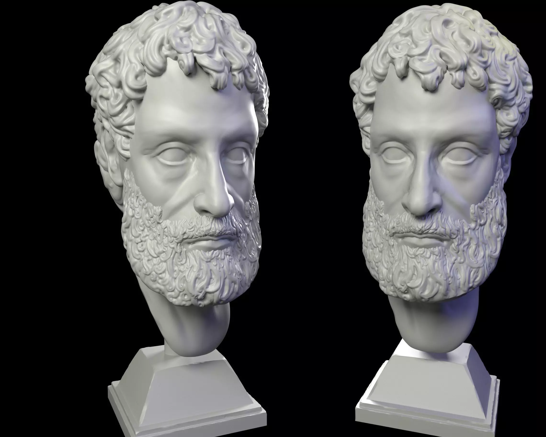 Ancient Sculpture Head of a Roman Man Bust Sculpture 3D print model