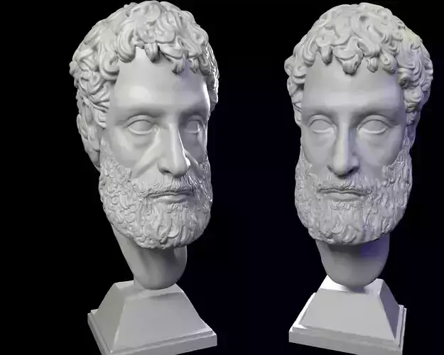  Ancient Sculpture  Head of a Roman Man Bust Sculpture  3D print model