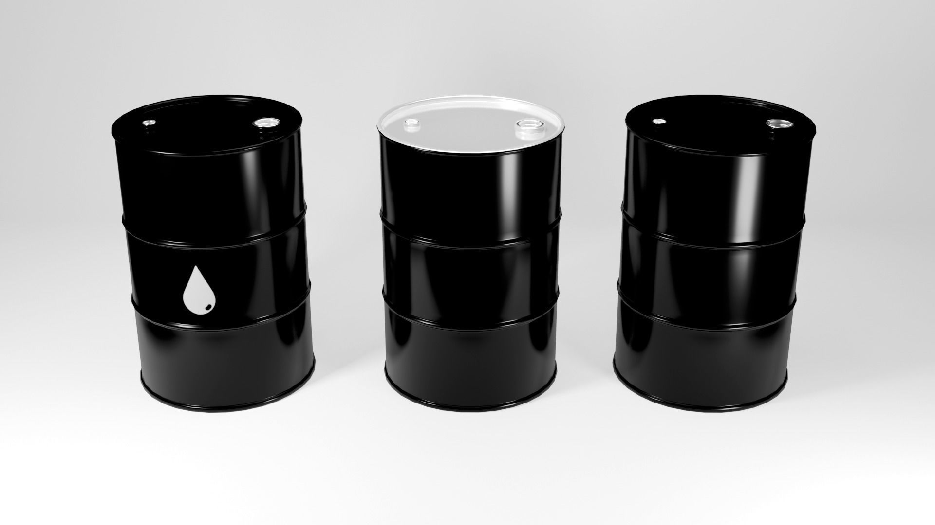 Metal Barrel Low-poly 3D model_1