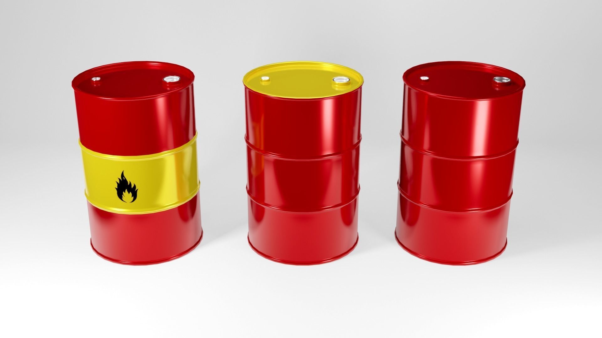 Metal Barrel Low-poly 3D model_2