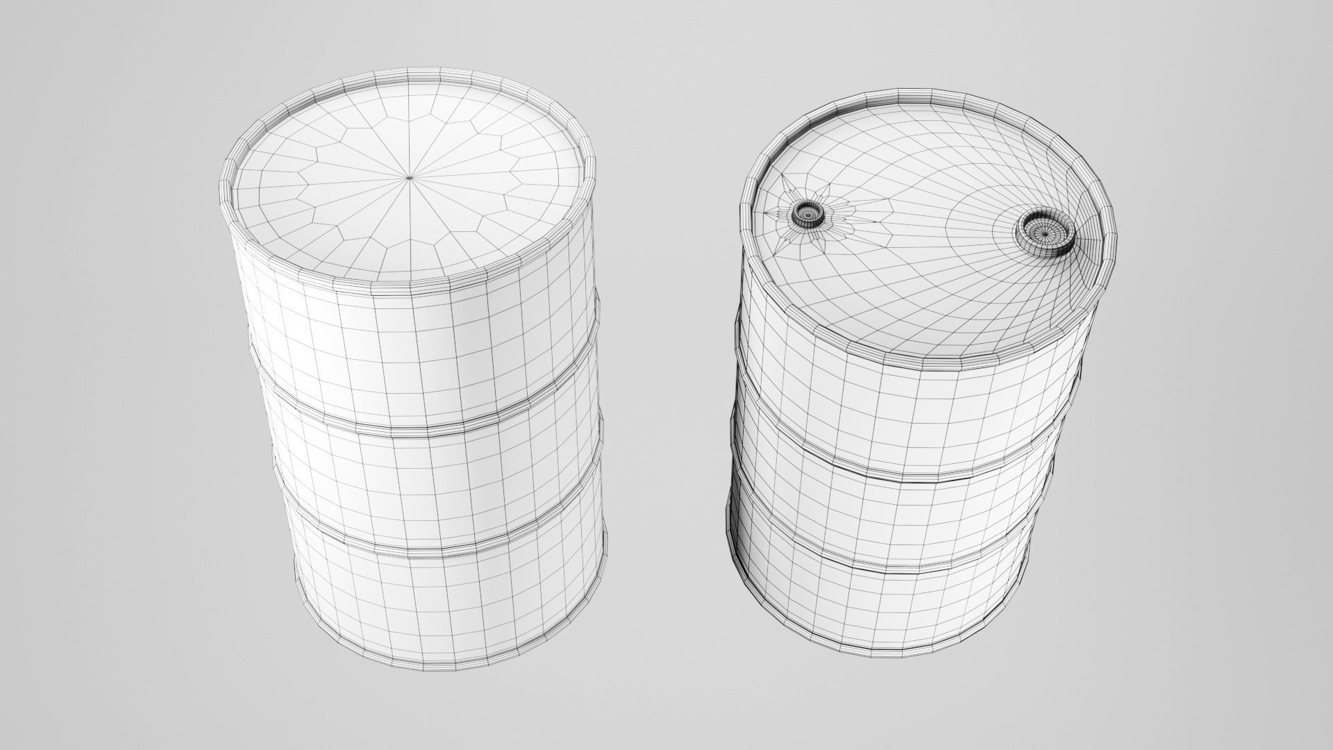 Metal Barrel Low-poly 3D model_5