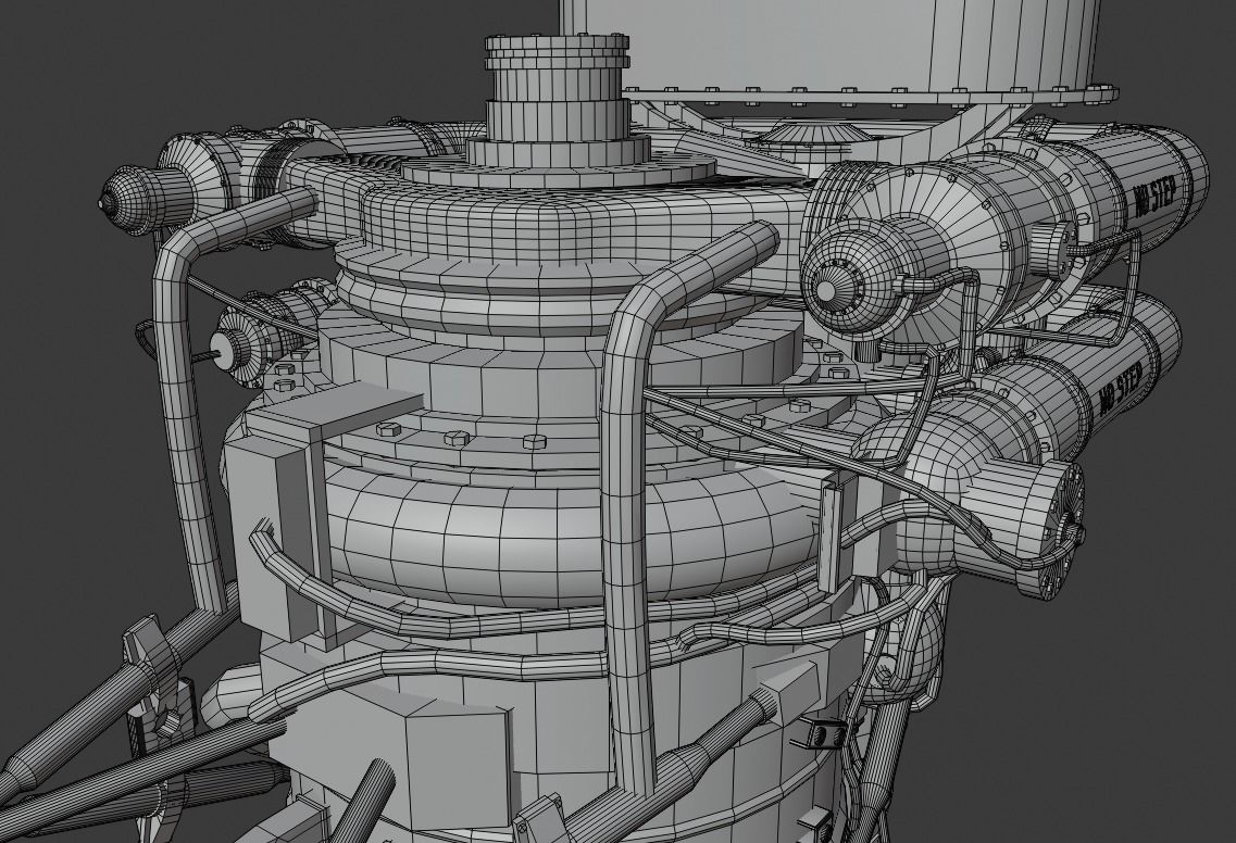 F-1 Rocket Engine 3D model_16