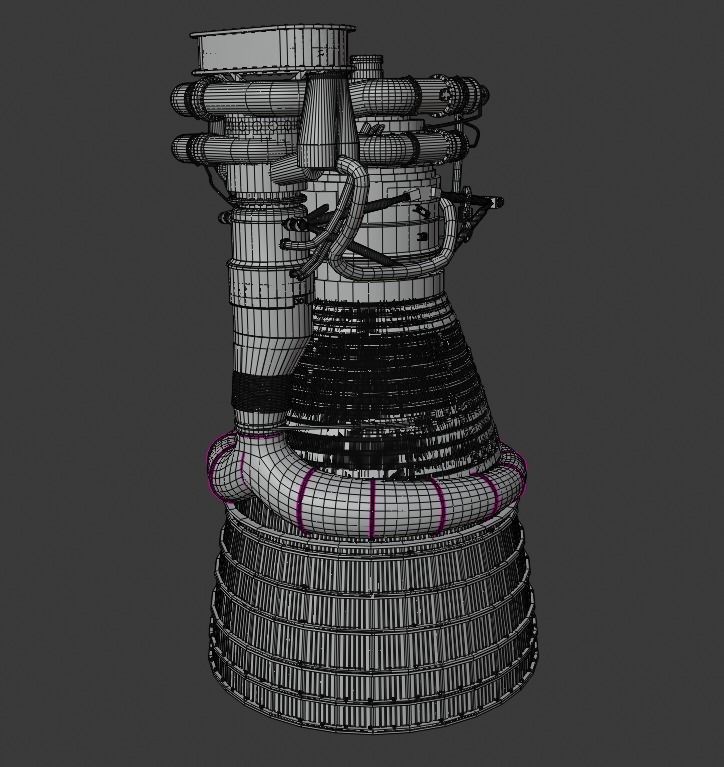 F-1 Rocket Engine 3D model_11