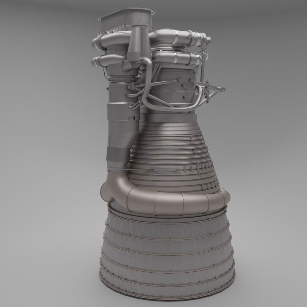 F-1 Rocket Engine 3D model_2